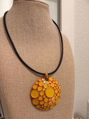 Joan Rivers Classics Collection Yellow and Orange Bubble Pendant Necklace